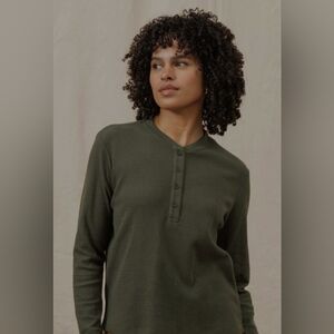 Green Waffle Knit Long Sleeve Shirt XL